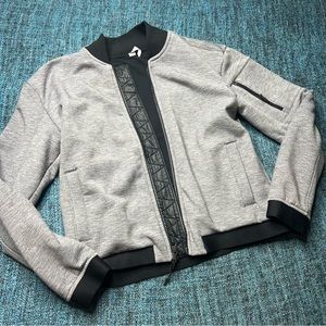 Under Armour Jersey Knit Bomber Jacket in Gray Black